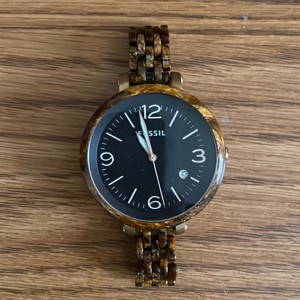 Fossil XS Tortoise Color Round Face Womens Watch